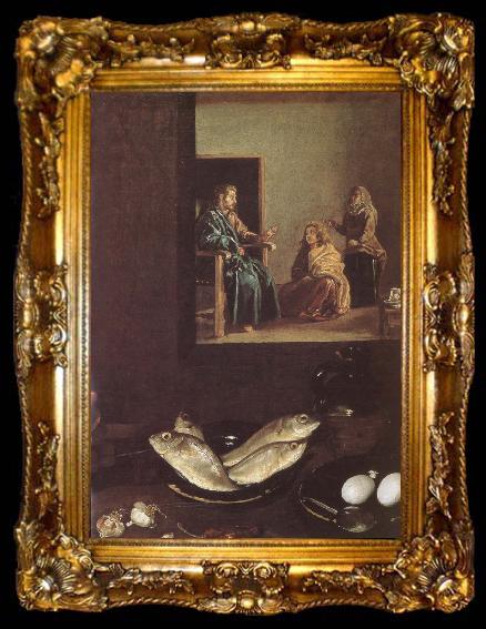 framed  VELAZQUEZ, Diego Rodriguez de Silva y Detail of Jesus in the Mary-s home, ta009-2